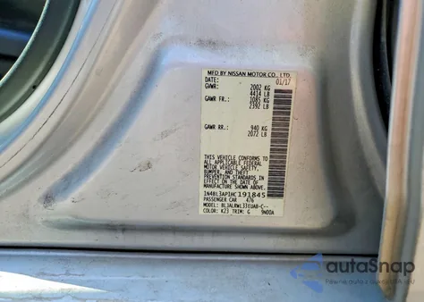 2017 Nissan Altima 3.5Sl из США, поврежденный, VIN 1N4BL3AP1HC191845